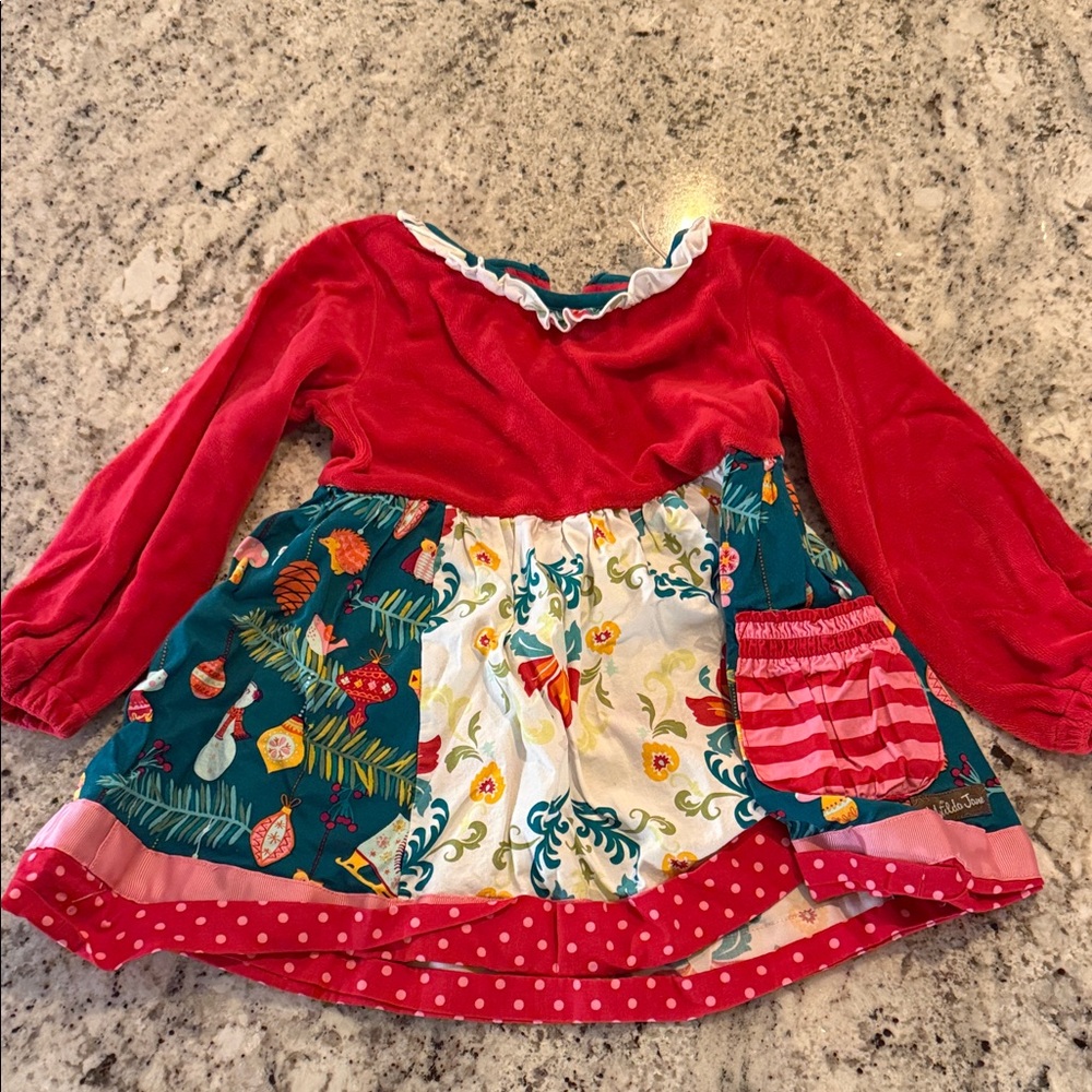 Matilda Jane Red and Teal Casual Kids Dress